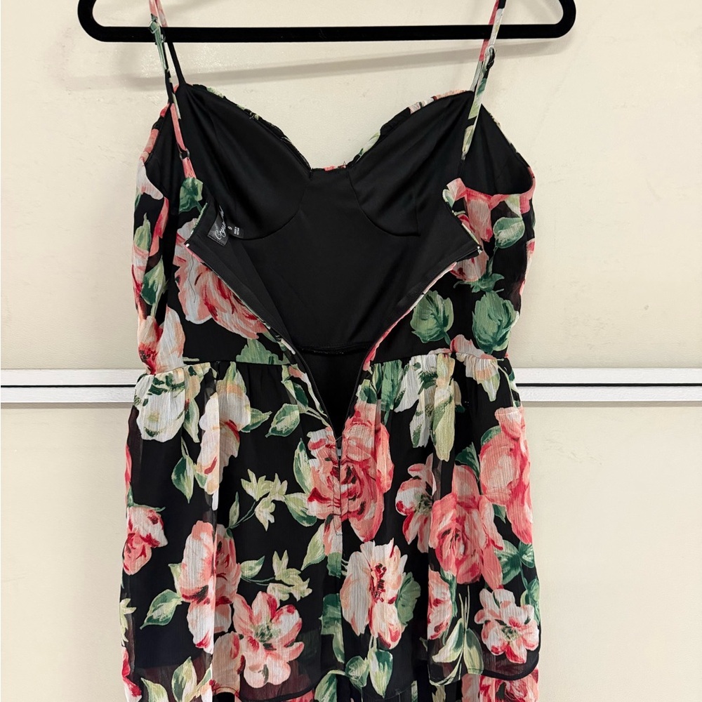 Crystal Doll Flowy Tiered Floral Spaghetti Straps Maxi Dress Sz 9 - Picture 6 of 9